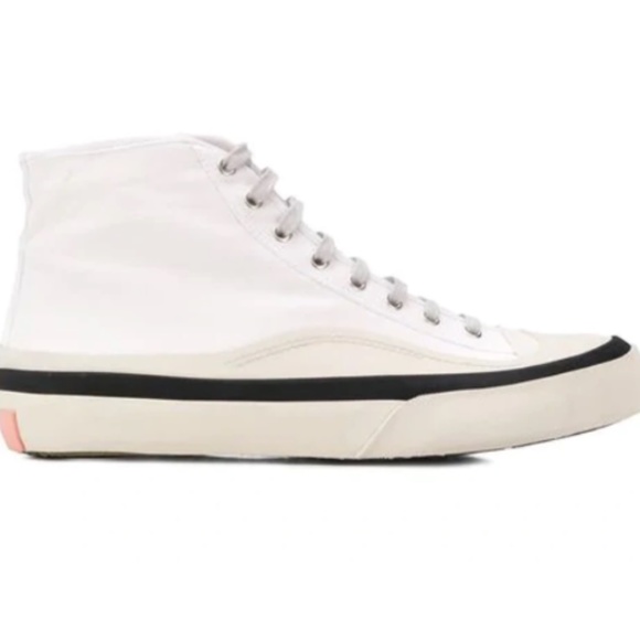 Acne Studios Blå Konst High-top Cotton-canvas Trainers In White - Picture 4 of 13